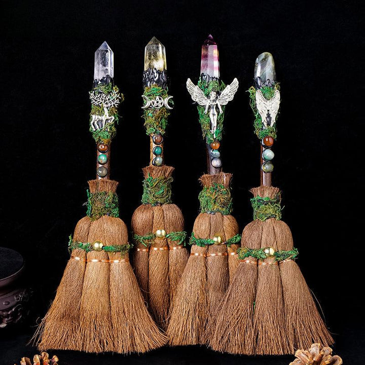 crystal palm cleansing broom magic divination tool