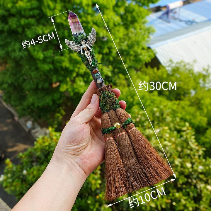 size of crystal palm cleansing broom magic divination tool