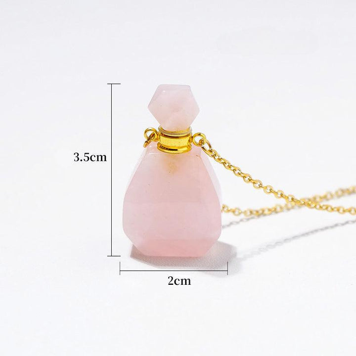 size of crystal perfume bottle raw stone necklace pendant