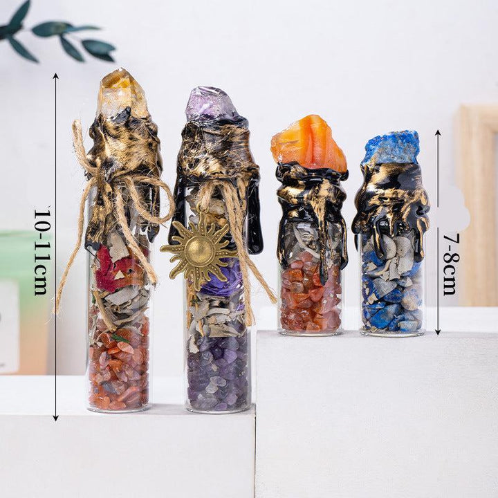 size of crystal stone magic bottle energy raw stone spell jars