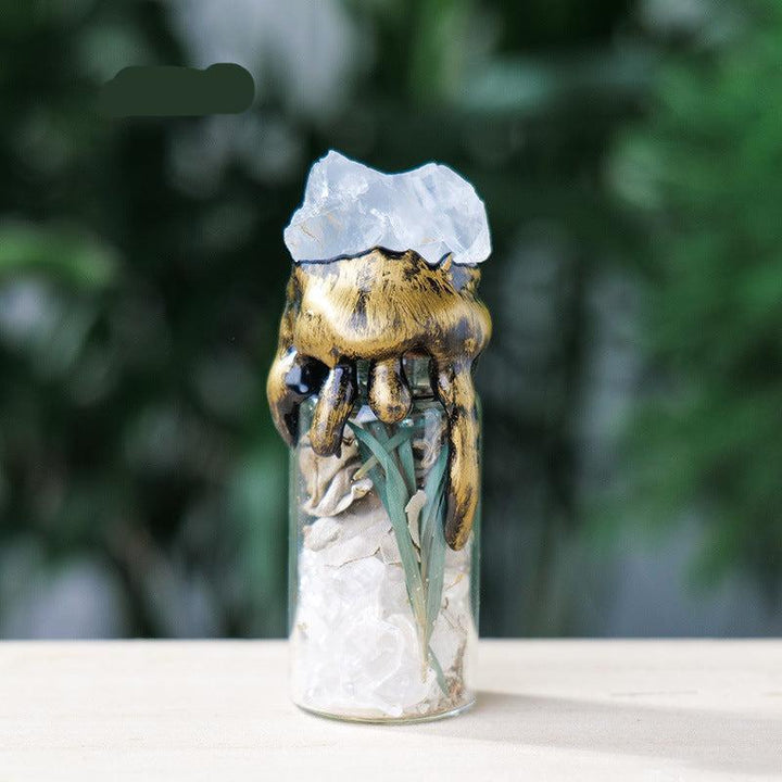 details of crystal stone magic bottle energy raw stone spell jars