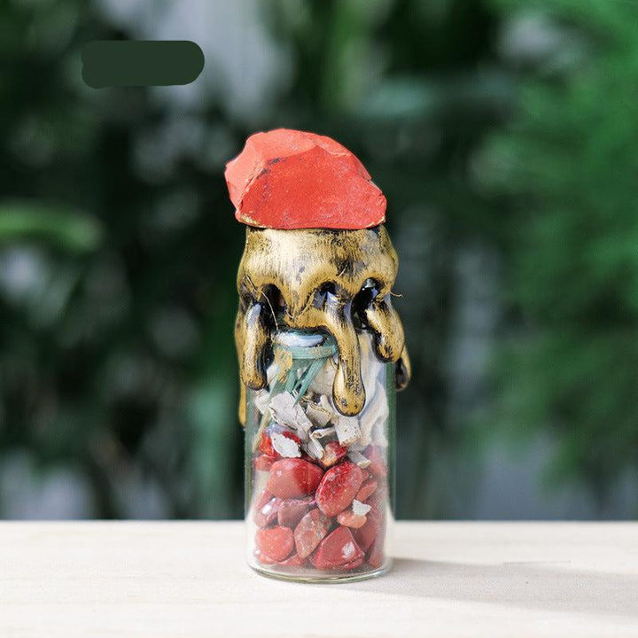 details of crystal stone magic bottle energy raw stone spell jars