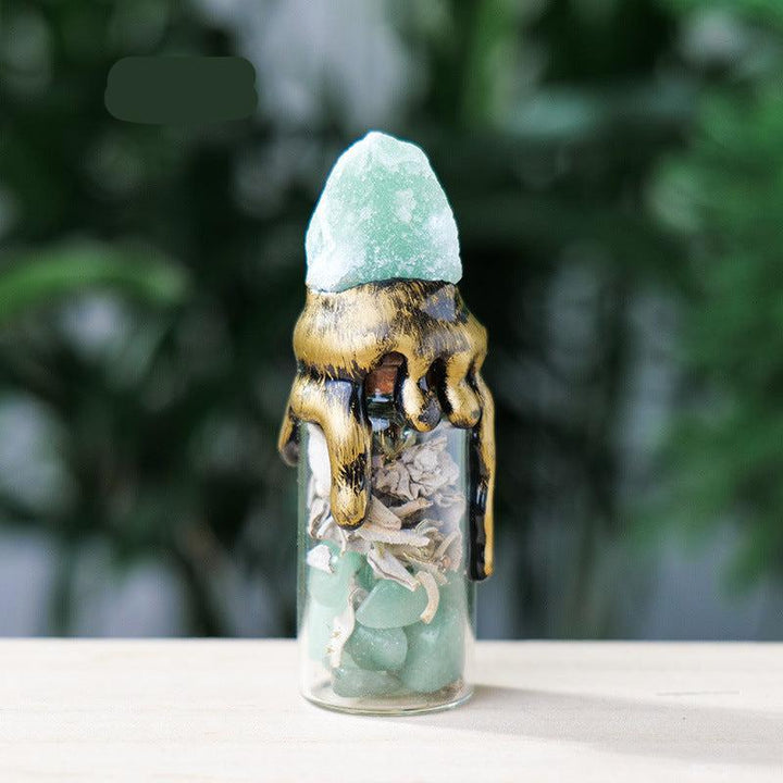 details of crystal stone magic bottle energy raw stone spell jars