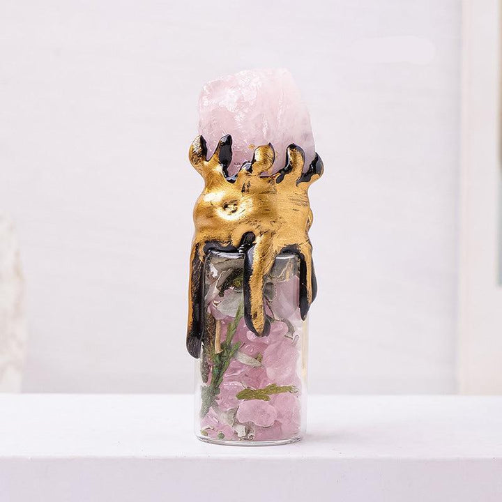 details of crystal stone magic bottle energy raw stone spell jars