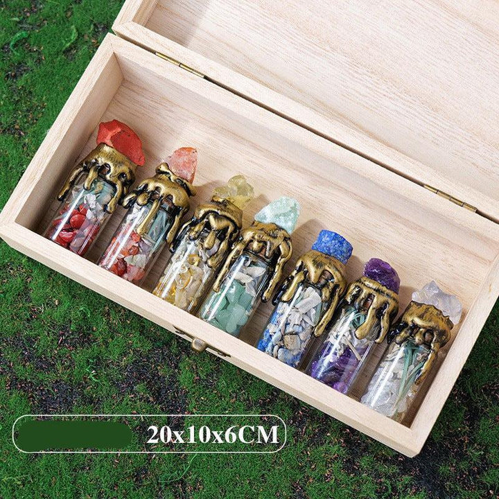 details of crystal stone magic bottle energy raw stone spell jars