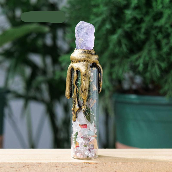 details of crystal stone magic bottle energy raw stone spell jars