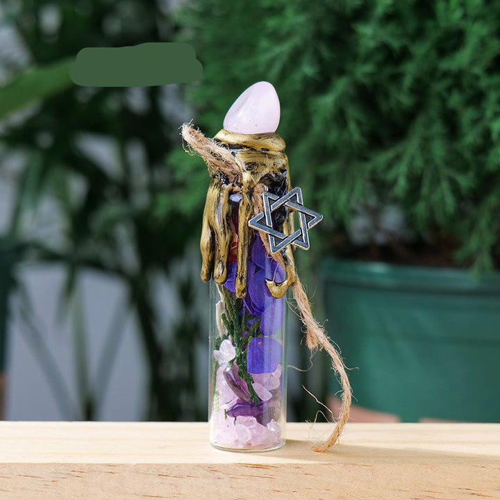 details of crystal stone magic bottle energy raw stone spell jars