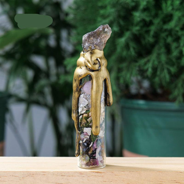 details of crystal stone magic bottle energy raw stone spell jars