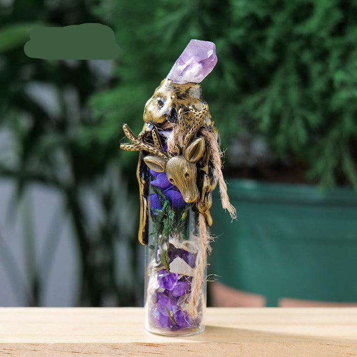 details of crystal stone magic bottle energy raw stone spell jars