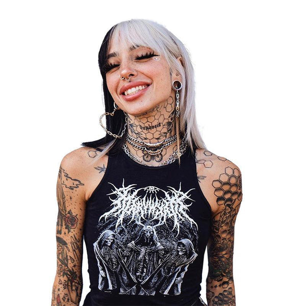 a dark gothic casual camisole sleeveless tank top