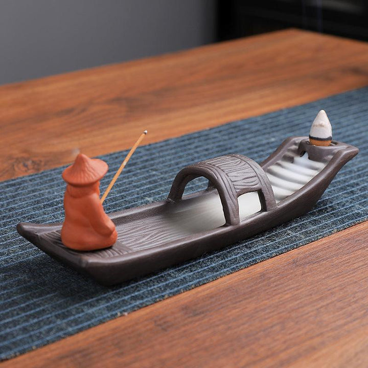 details of dragon fly under heaven backflow incense burner holder