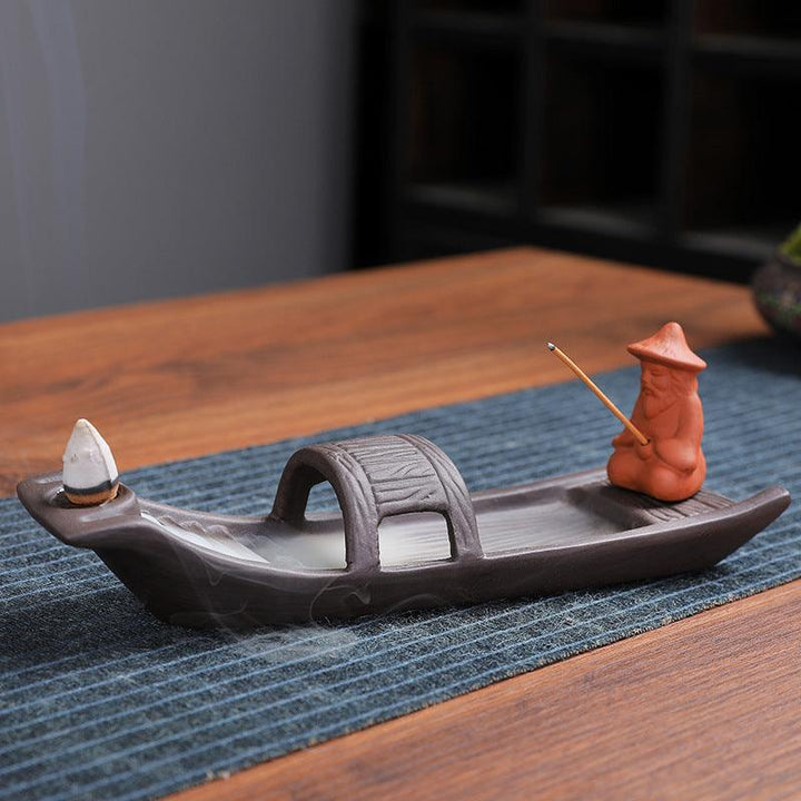 details of dragon fly under heaven backflow incense burner holder
