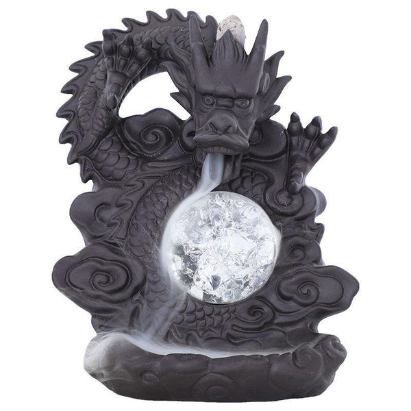 dragon playing with pearls backflow incense burner holder