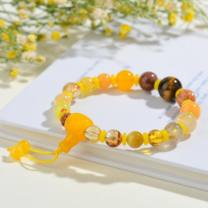 earth element bracelet five elements crystal feng shui bracelet on the table