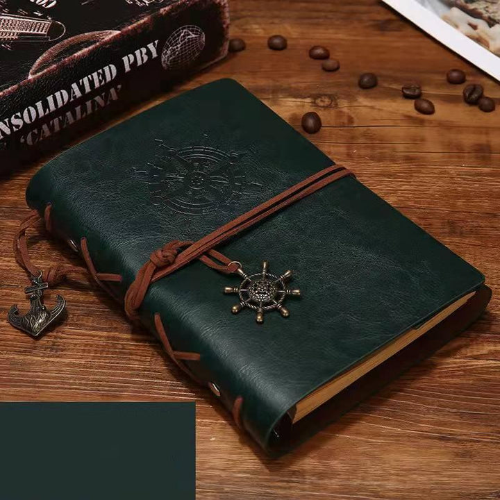 european-kraft-paper-pirate-book-notebook-green