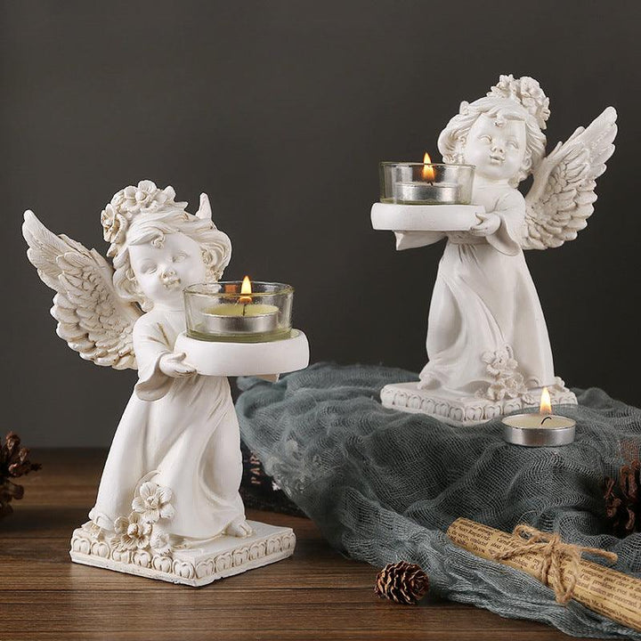 european vintage resin angel candle holder ornament