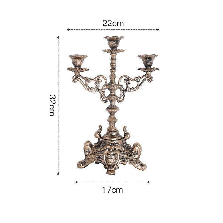 three heads american country romantic iron candlestick