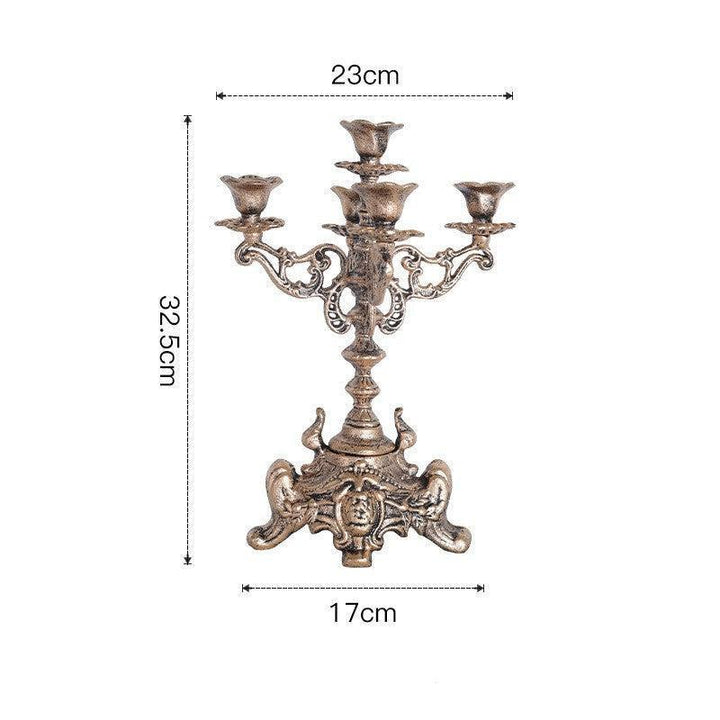five heads american country romantic iron candlestick