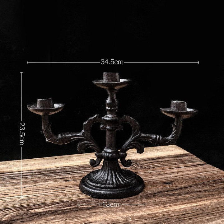 three heads american country romantic iron candlestick