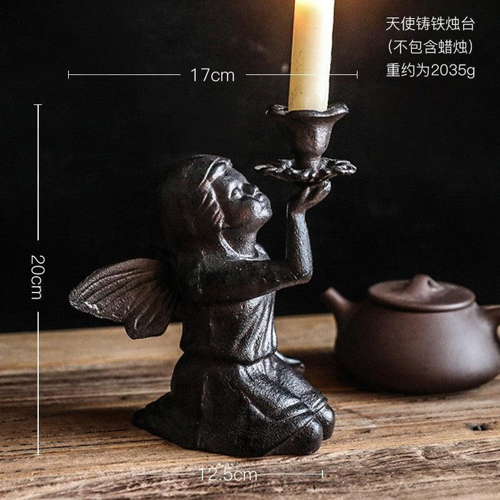 angle american country romantic iron candlestick