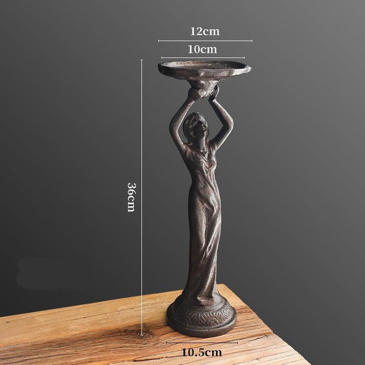 woman american country romantic iron candlestick