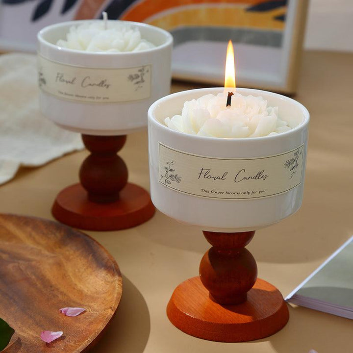 size of french camellia shape ceramic highball mug aromatherapy scented candles
