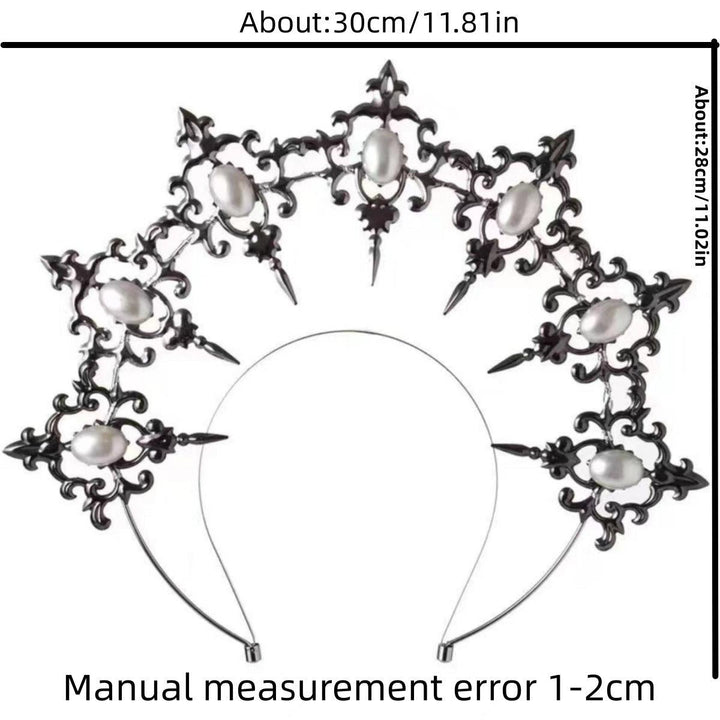 size of black gothic sun halo baroque crown hairband