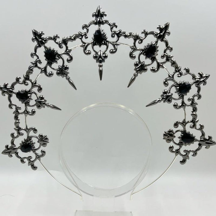 black gothic sun halo baroque crown hairband