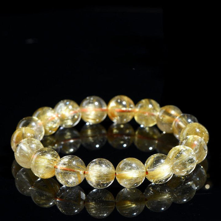 golden rutilated titanium quartz beads crystal bracelet