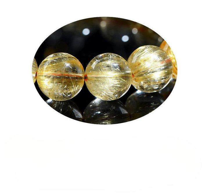golden rutilated titanium quartz beads crystal bracelet