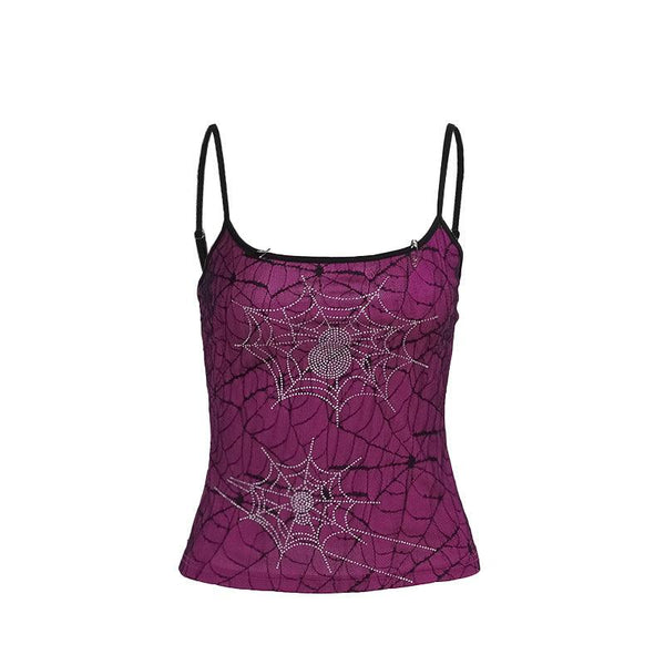 a gothic athleisure rose stretch double layer cami top