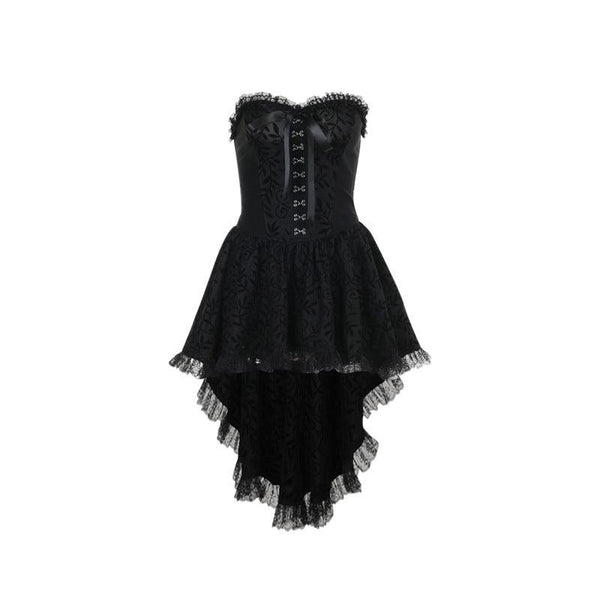 gothic black lace corset sleeveless dress