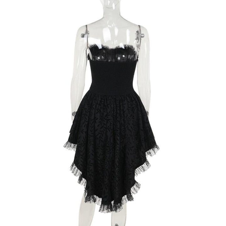 gothic black lace corset sleeveless dress
