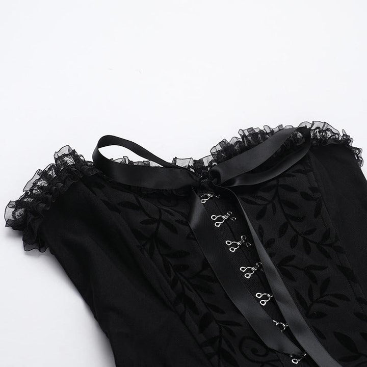 gothic black lace corset sleeveless dress