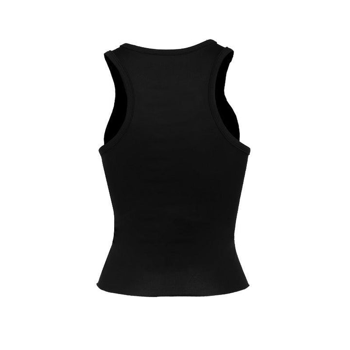 details of a gothic sport street style skull print vest camisole