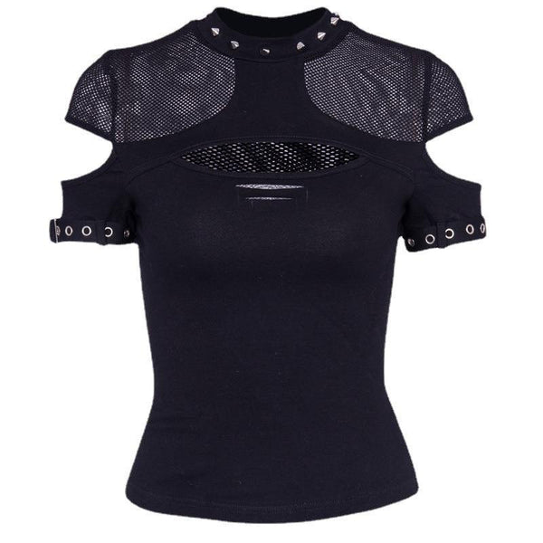 a gothic vintage hollow short sleeve t shirt