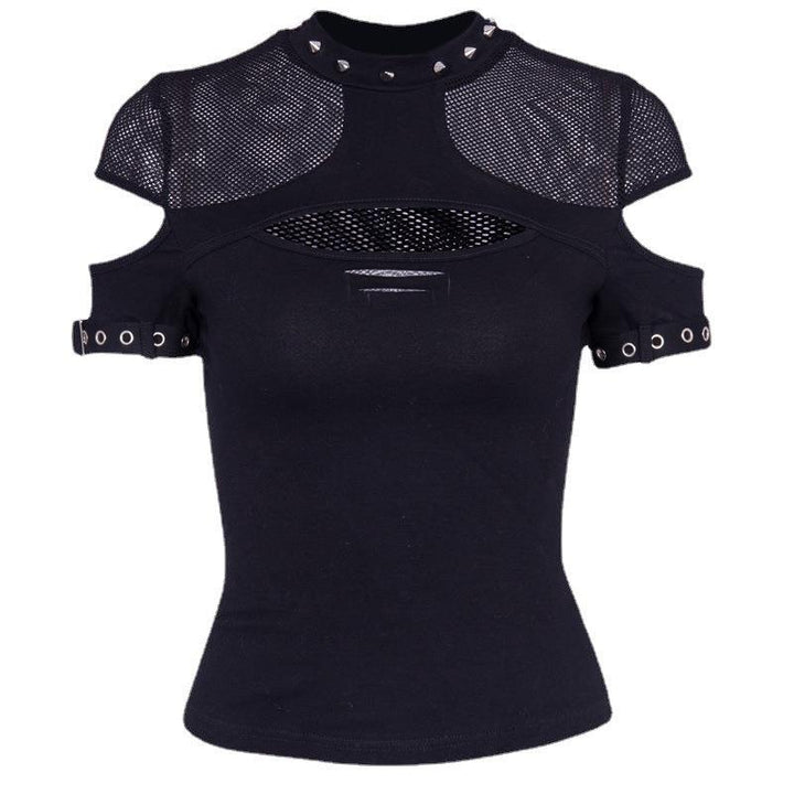 a gothic vintage hollow short sleeve t shirt