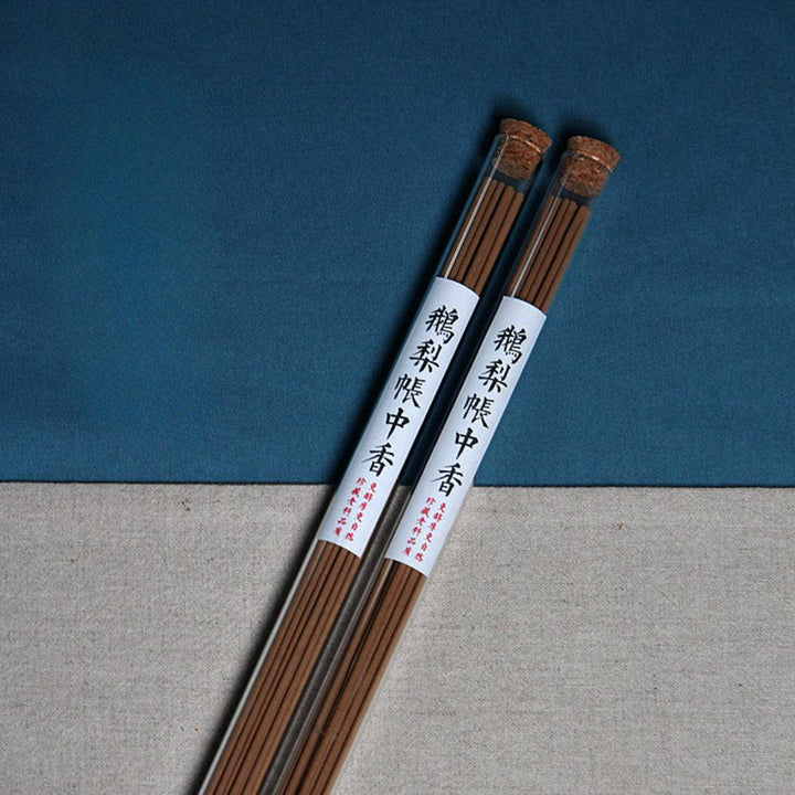 details of handmade sandalwood incense stickes witchcrafts herbs cleansing