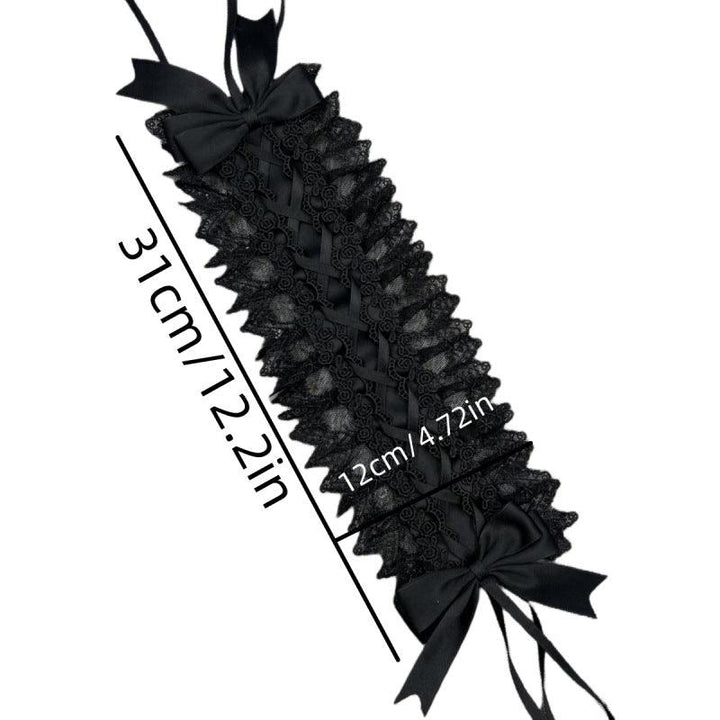 size of lolita lace black dark gothic hair accessory