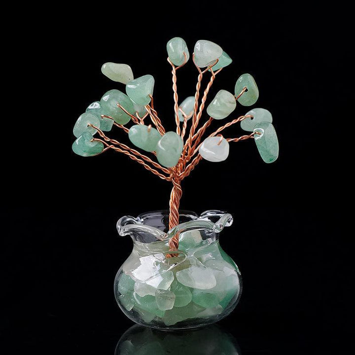 mini aventurine raw crystal bonsai tree ornament