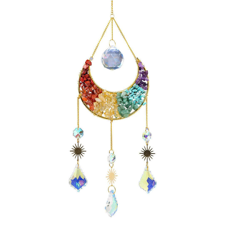 moon chakra wind chime crystal pendant wall hanging