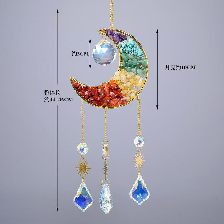 moon chakra wind chime crystal pendant wall hanging