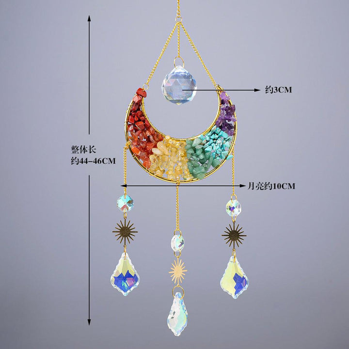 moon chakra wind chime crystal pendant wall hanging
