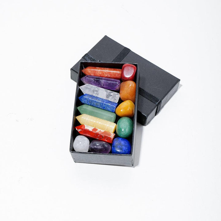 natural chakra rainbow crystal gift box set
