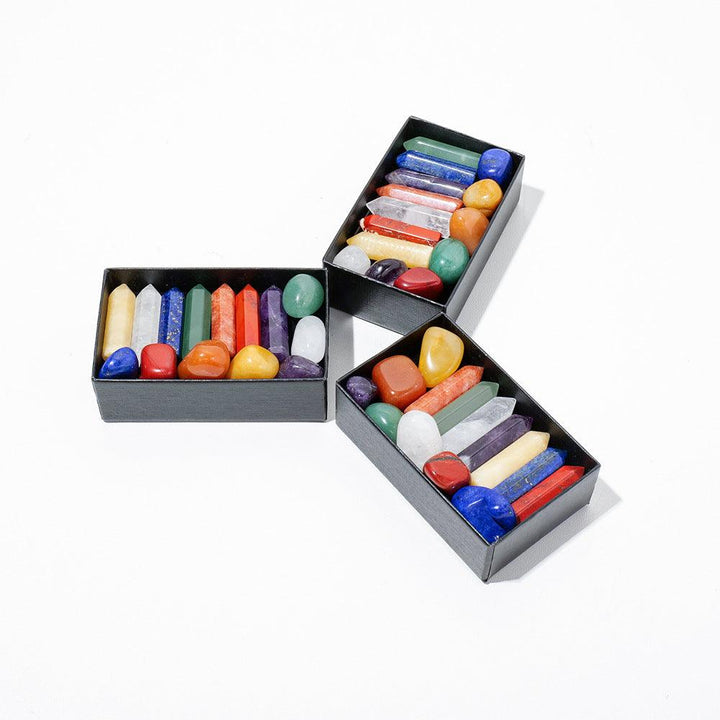 natural chakra rainbow crystal gift box set