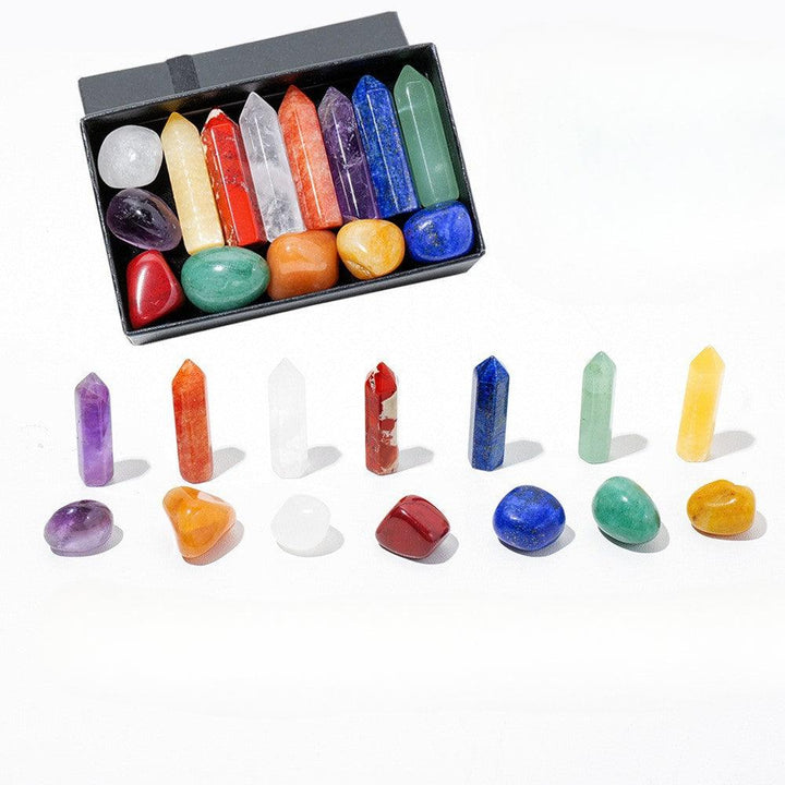 natural chakra rainbow crystal gift box set