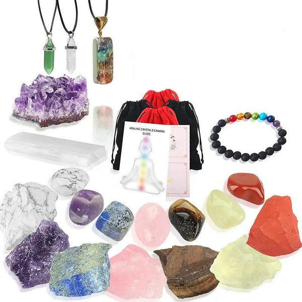 natural chakra rainbow crystal gift box set