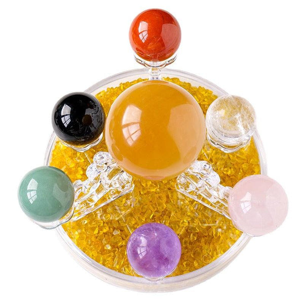 natural crystal ball feng shui seven star array set