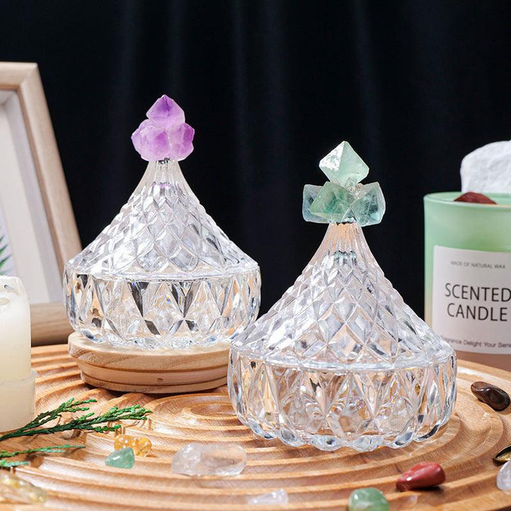 two natural crystal cleansing bowl for energy purification