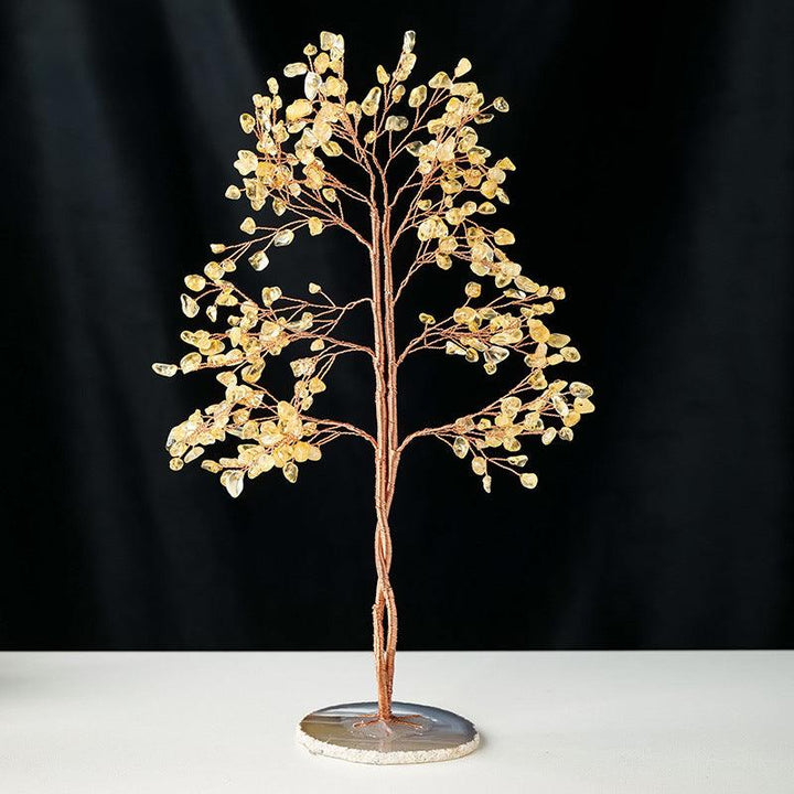 citrine crystal couples bonsai tree